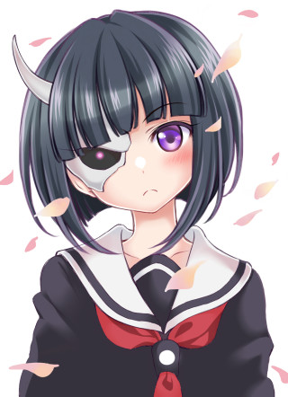 Anime girl horns red tie - horn free wallpaper