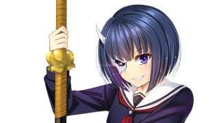 Woman blue hair golden pole - golden free wallpaper