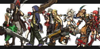 Anime characters guns weapons white - a group of anime characters free wallpaper