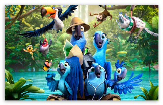 Birds flying river jungle man - top of them free wallpaper