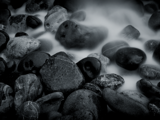 Black white rocks water stream - free textures wallpaper for desktop