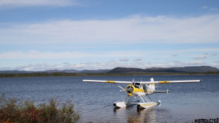 Small plane lake mountains blue - allen tupper true free wallpaper