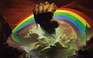 Giant hand rainbow background man - frazetta free wallpaper