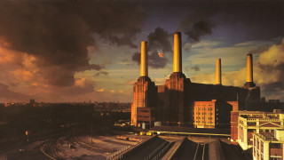 Factory smokestacks train tracks cloudy - walton ford free wallpaper