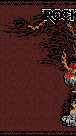 Tiger rock band on back - psychedelic art free wallpaper for mobile