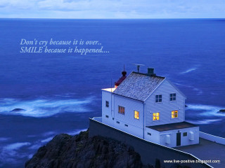 House cliff quote smile beach - art photography free wallpaper