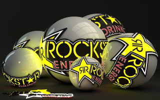 Balls writing stars black yellow - a bunch of balls free wallpaper