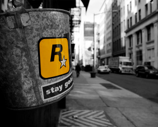Street sign city cars people - a pole free wallpaper