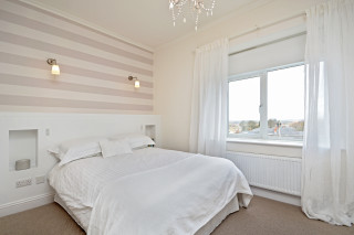 Bedroom bed chandelier window striped - striped free wallpaper for desktop