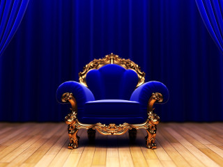 Blue chair wooden floor blue - unreal free wallpaper