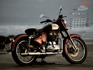 Motorcycle beach ocean calendar front - wheel free wallpaper