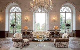 Living room chandelier couch chairs - the ceiling free wallpaper