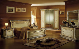 Bedroom with bed interior design 31 - dresser free wallpaper