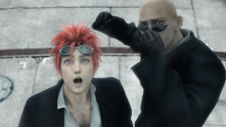 Red hair glasses surprised couple - perfect face free wallpaper