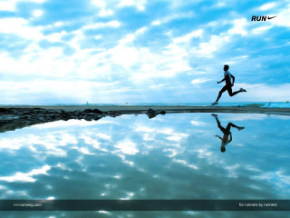 Man running beach sky clouds - the beach free wallpaper