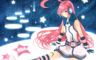 Girl snow moon stars space - ground free wallpaper for desktop