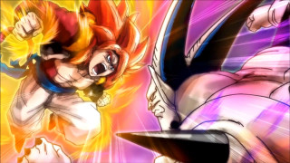 Dragon man fighting purple background - a yellow light free wallpaper for desktop