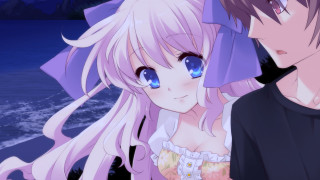 Anime couple ocean night blue - romanticism free wallpaper