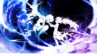 Anime characters space scene blue 2 - cyril rolando free wallpaper