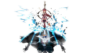 Woman standing bat sword demon - her back free wallpaper for desktop