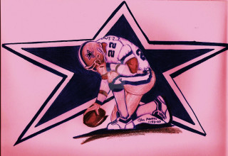 Football player kneeling football star - free sports wallpaper for desktop