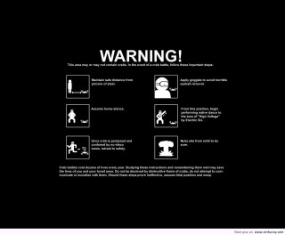 Warning instructions dark room black - white lettering free wallpaper