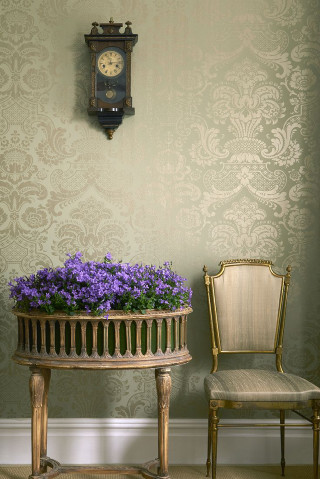 Chair table clock purple flower - a clock free wallpaper for mobile