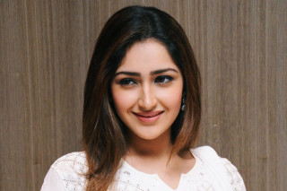 Smiling woman white shirt happy - a wooden wall free wallpaper for desktop