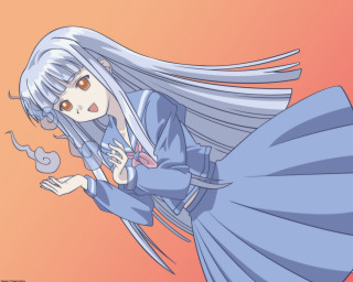 Girl long white hair flying - a cigarette free wallpaper