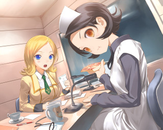 Woman man desk mirror coffee - a cup of coffee in front free wallpaper