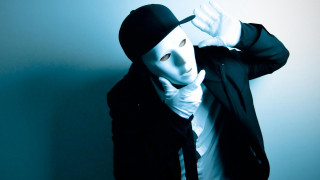 Man white mask black jacket - a white mask free wallpaper