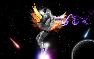 Man hat wings planet space - fabien charuau free wallpaper