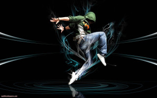 Dancing man green hair dynamic - dynamic pose free wallpaper