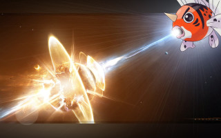 Flying fish light beam back - len free wallpaper