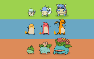 Cartoon characters colorful sizes different - pokemon free wallpaper
