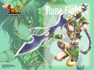 Cartoon character sword green background 3 - a caption free wallpaper for desktop