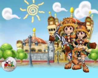 Couple people standing building sun - a sun in the background free wallpaper for desktop