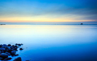 Sunset long exposure calm ocean - calm free wallpaper for desktop