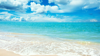 Beach wave blue sky clouds - ocean free wallpaper for desktop