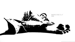 Black white person butterfly head - photo of a person free wallpaper