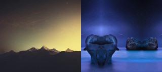 Mountain range split screen rock - affinity photo free wallpaper
