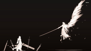 White feather flying black background 2 - a white feather free wallpaper