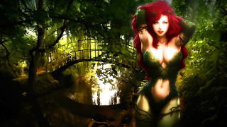 Woman red hair green dress 2 - artgerm free wallpaper