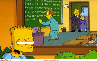 Teacher simpsons character classroom chalkboard - a childs drawing free wallpaper