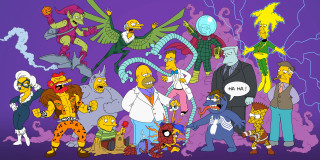 Cartoon characters group purple background 5 - alton tobey free wallpaper