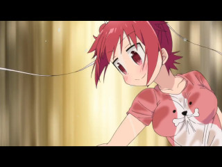 Redhair girl pinkshirt teddybear anime - a white teddy bear free wallpaper