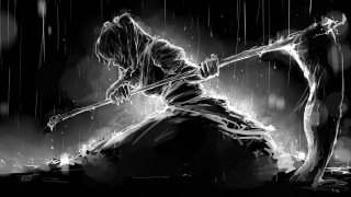 Black white drawing person stick - dark soul free wallpaper