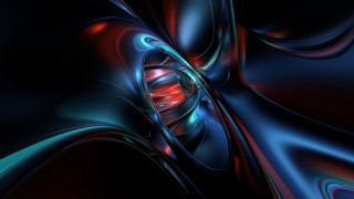 Blue red object red light - fractal free wallpaper