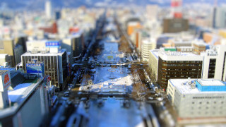 Tokyo cityscape tiltshift toyism traffic - tilt shift free wallpaper for desktop