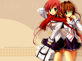 Anime girls red hair school - a red scarf free wallpaper